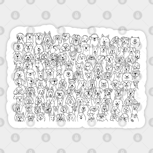 Dogs Dogs Dogs Sticker by Wandering Octopus Designs